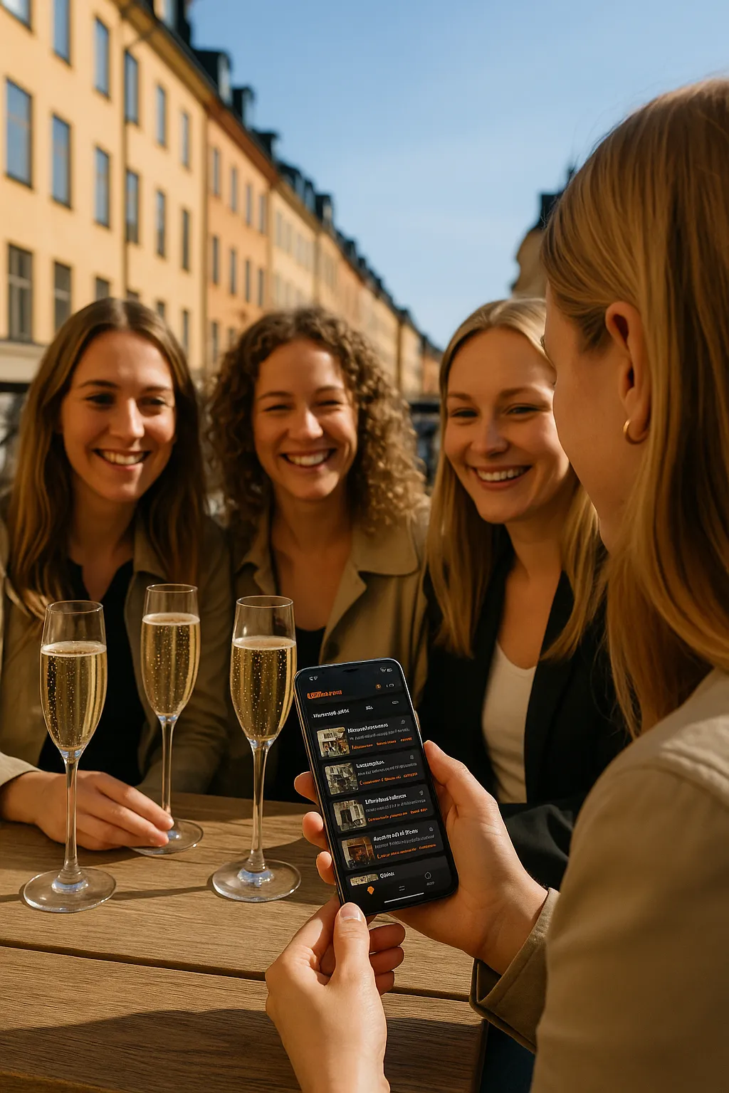 SitInSun-användare i solen SitInSun-användare njuter av solen tillsammans i Stockholm